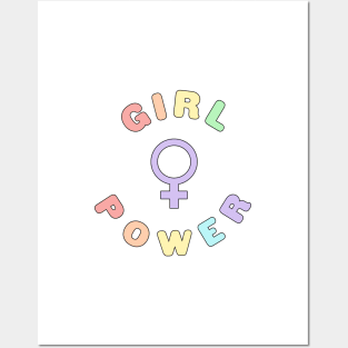 Girl Power Pastel Colors Posters and Art